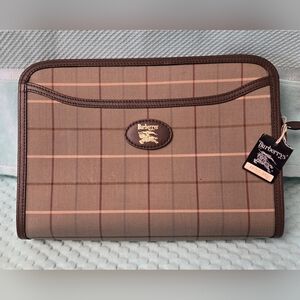 Burberrys Beige and Brown Toiletry Bag NWT